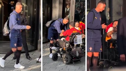 Signed shirt for wheelchair-bound fan